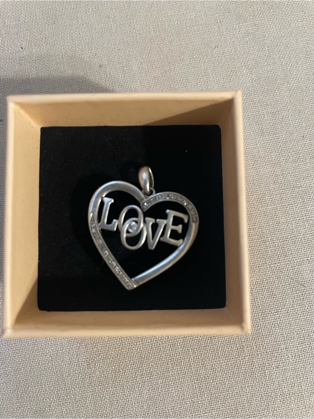 Sterling Silver 'LOVE' Heart Pendant Necklace - Women's Jewelry